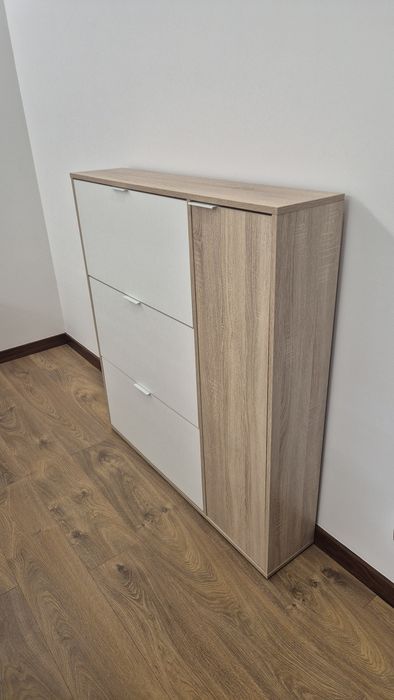 Sapateira Slim 4 Portas Carvalho/Branco