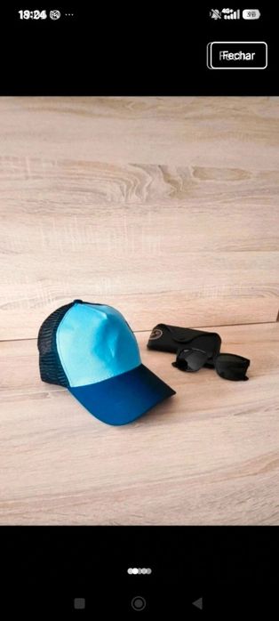 Boné /chapeu de homem NOVO, respirável  e e ajustável, cor azul