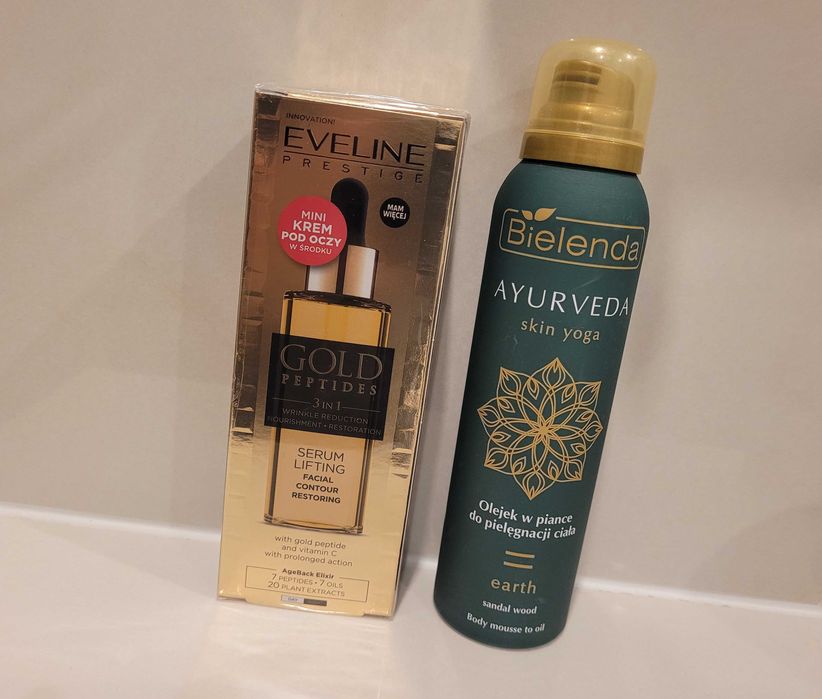 W ZESTAWIE olejek pianka do ciała BIELENDA + EVELINE PRESTIGE Gold Peptides serum do twarzy