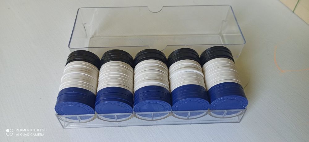 Фішки для покеру (набір, 3 кольори, у коробці)