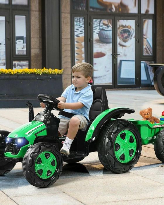 Великий Трактор з причепом дитячий електромобіль детский аккумуляторе