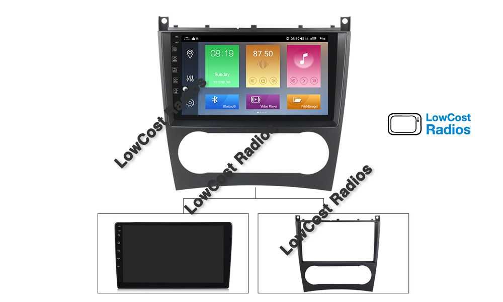 Auto Rádio GPS ANDROID 9' MERCEDES C W203 e W209 | 2004 a 2006 | APPS | CARPLAY • ANDROID AUTO