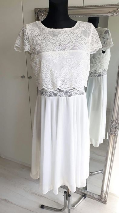 Kremowa sukienka Asos nowa r.40 L