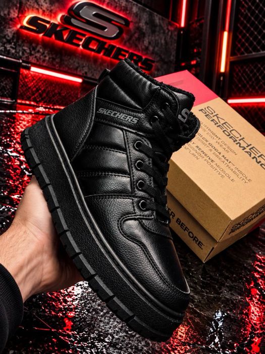 Жіночі- підліткові  ботинки Skechers зима +5° -31° Gore-Tex WaterProof  36-41 зимні кросівки женские-подростковые теплые чорные