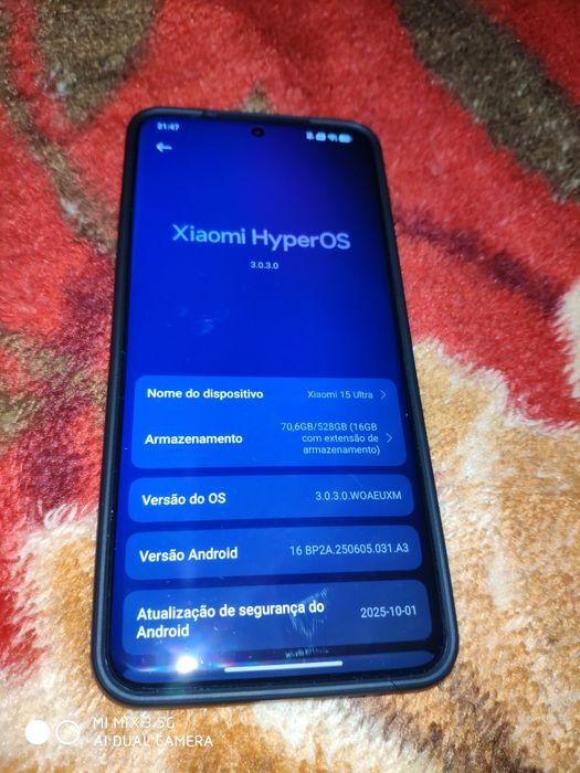 Xiaomi 15 Ultra Silver Chrome NOVO
