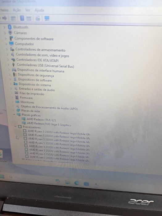Acer A315-23 Geração Windows 11 AMD Ryzen 5 3500U 8Gb Ram Gráfica 4Gb Dedicados Novo