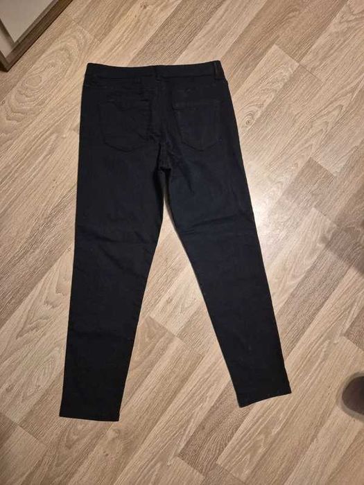 Czarne spodnie jeansy wysoki stan damskie bawełna M 38