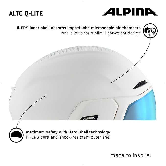 Kask narciarski - ALPINA ALTO Q-LITE white matt (blue revo), 55-59 cm