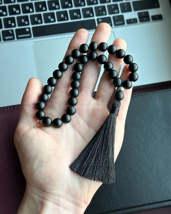 Черные матовые четки на 33 бусины 10 мм из оникса четки черный оникс