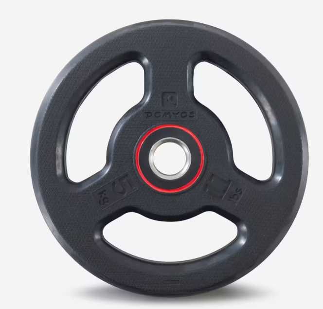 2 Discos musculação borracha 5 kg decathlon