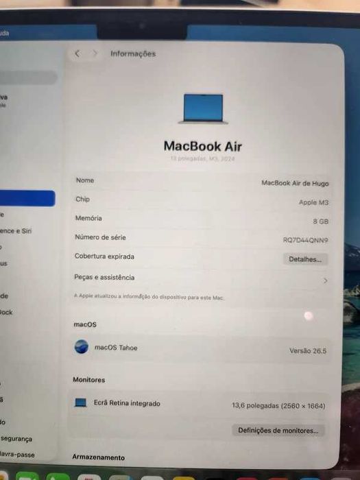 MacBook Air M3 13 2024 – Como Novo