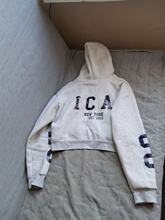 Bluza sportowa krótka suwak szara L/XL