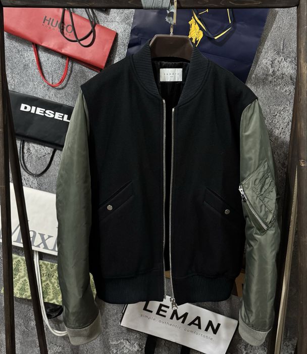 Куртка жіноча Бомбер Sandro Paris Bomber Wool Zip Jacket чорний хакі M