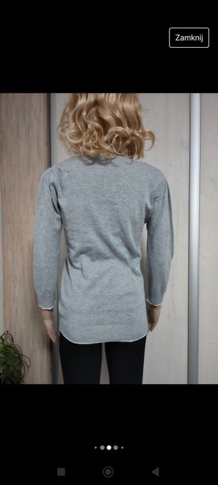 Swetr damski, szary z aplikacją pingwina marki Dorothy Perkins roz M