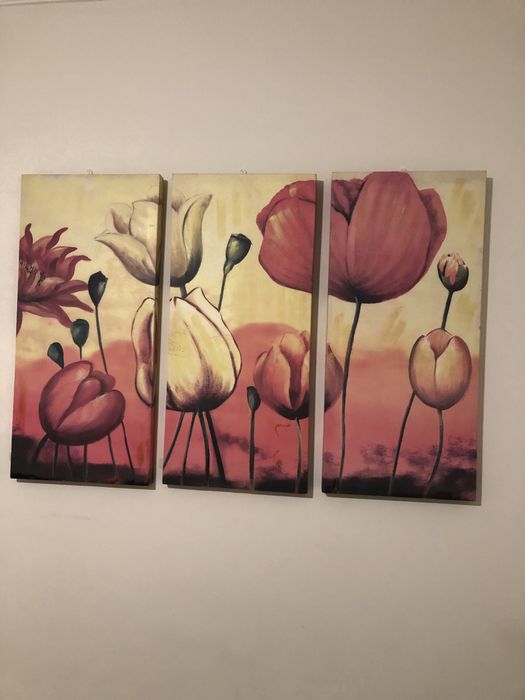 Quadro em 3 Telas Pintadas