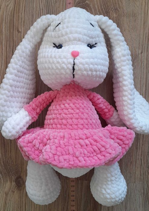 Maskotka misiu króliczek handmade na szydełku