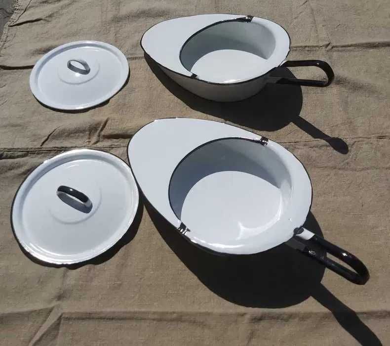 Nieużywany basen sanitarny emaliowany metalowy