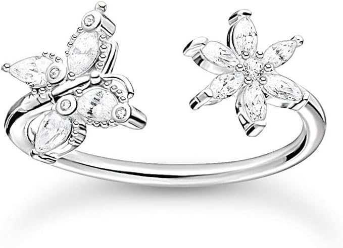 Pierścionek Damski THOMAS SABO Motylek z Kwiatkiem Srebro Rozmiar 60