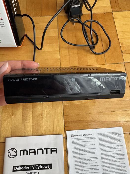Dekoder TV Manta DVBT011 przewód kabel DPM scart hdmi media player