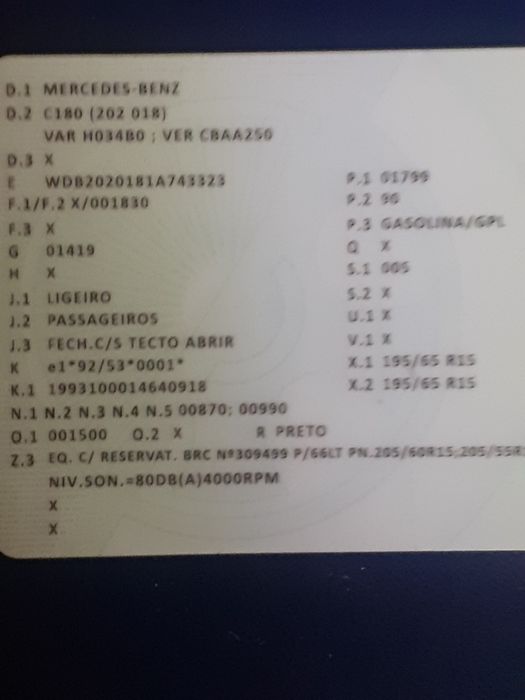 mercedes GPL  1999 / 38000km