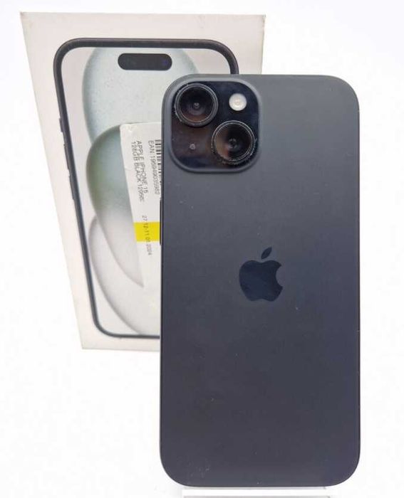 Smartfon Apple iPhone 15 Bat. 85% 6/128GB 5G Czarny