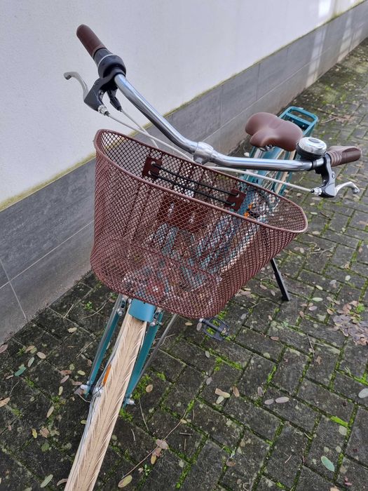 Bicicleta de cidade ELOPS 520 QUADRO BAIXO verde cedro