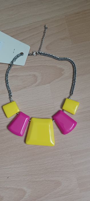 Naszyjnik żółto bordowy