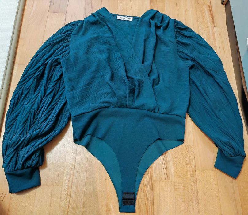 Body eleganckie, do karmienia, butelkowa zieleń r. S