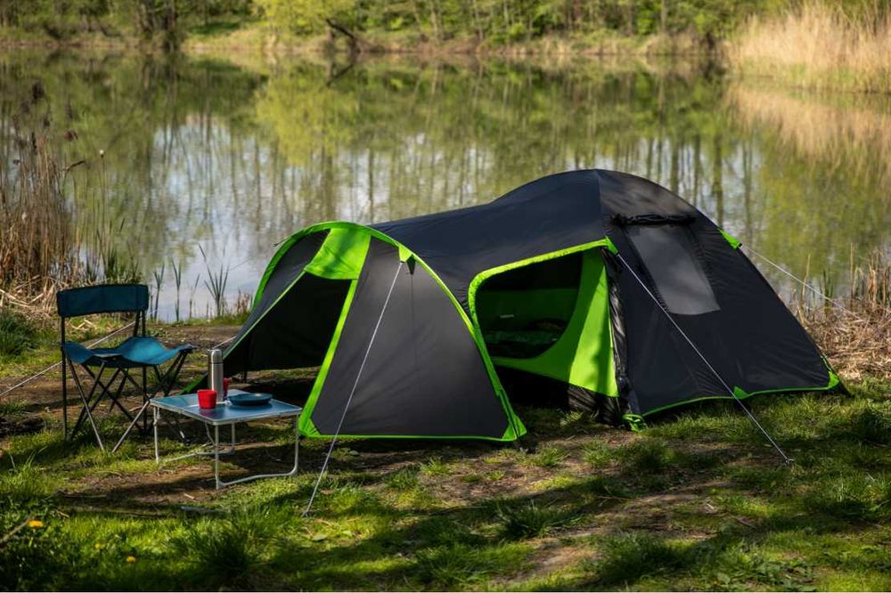 Nowy 2w1 3osobowy Namiot Turystyczny Wodoodporny Kempingowy + Torba