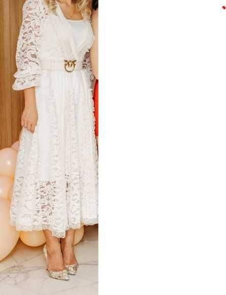 La mania i inne Koronkowa Sukienka Ecru 36 s