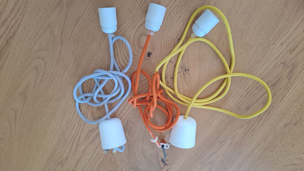 Lampy loft, kable w oplocie tekstylnym E27