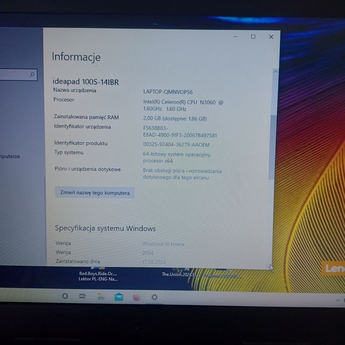 Laptop lenovo lenovo