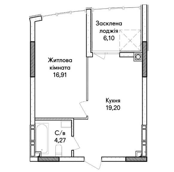 Велика 1к 46м² у новій черзі. Розстрочка 42 607 грн/міс