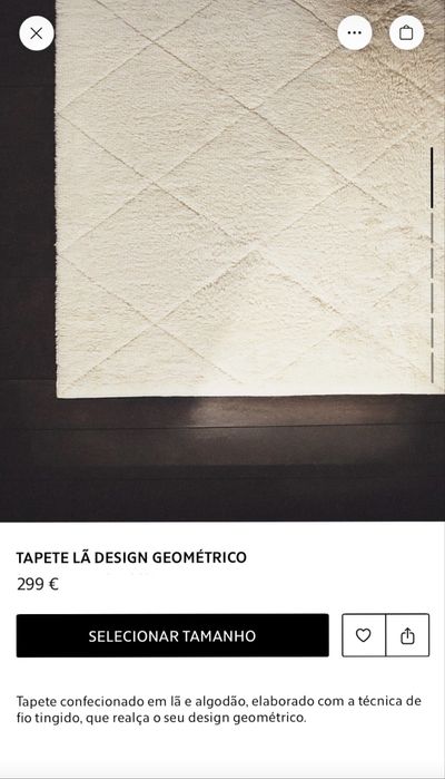 Tapete Lã Design Geométrico Zara Home NOVO