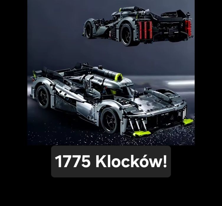 Nowe klocki model Peugeot 9x8 Hypercar le mans hybrid skala 1:10 hit prezent auto samochód jak lego technic klocki kompatybilne z Lego