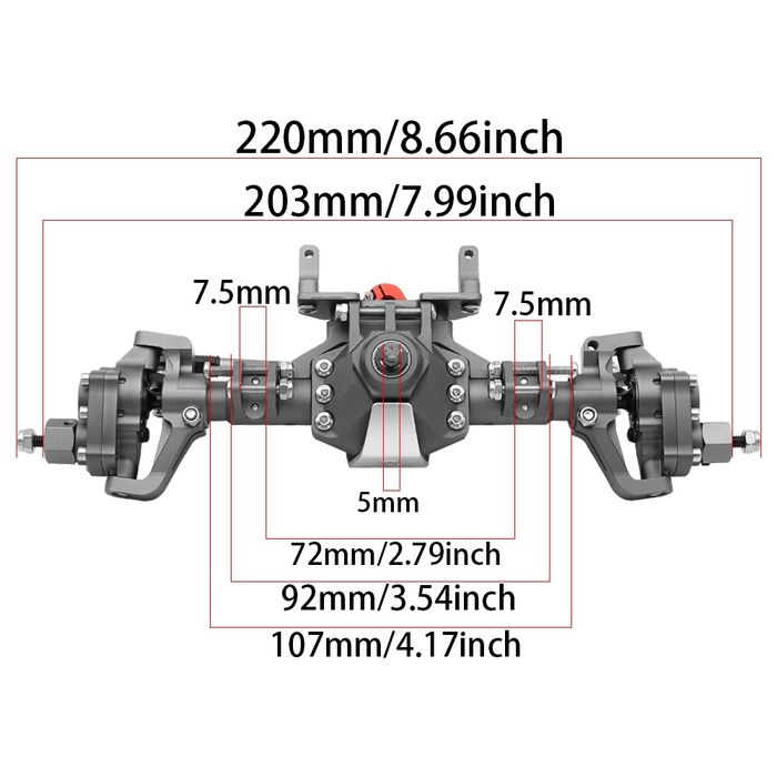 Eixos portais rc crawler 1/10