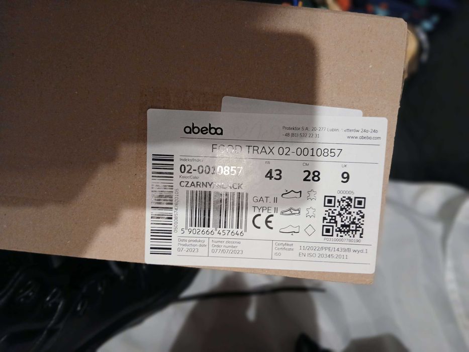 Buty robocze 43 Abeba Food Trax 857 S3 czarne