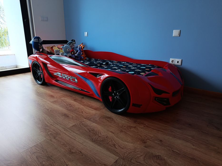 Cama carro 90x190cm com luzes led e música