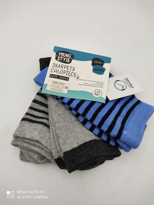 Skarpety chłopięce 3 pak 35/38