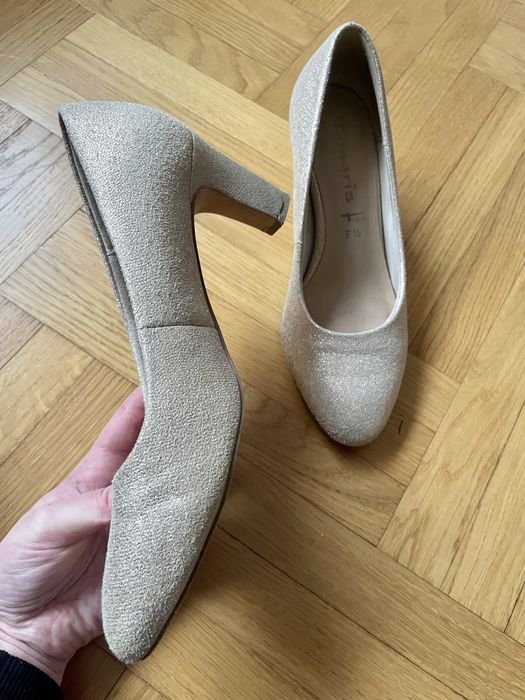 Buty ślubne 38 zlote