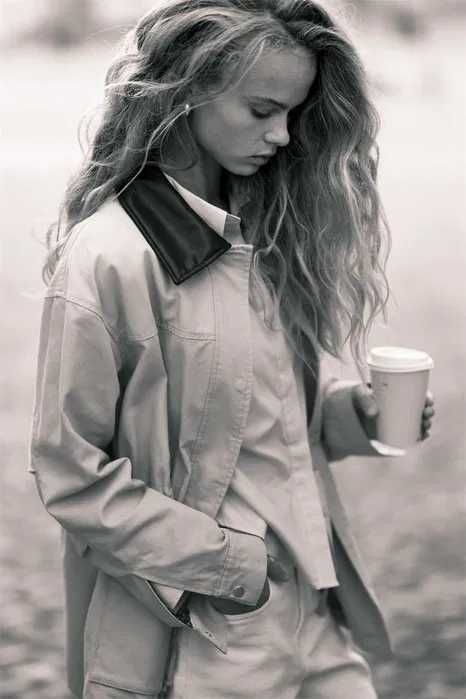 Kurtka parka z diagonalu z kołnierzem M nowa kole beżowa PROMOCJA