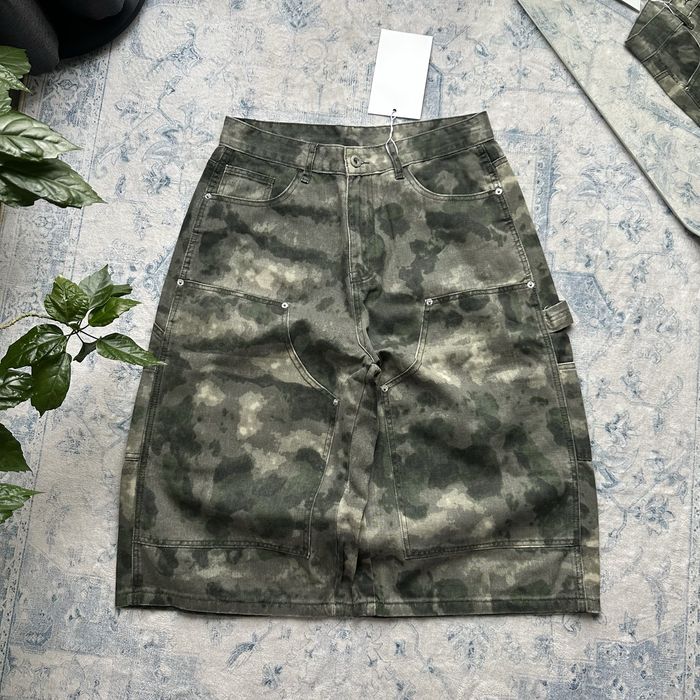 Double knee carpenter baggy camo jorts oversize широкі камо камуфляж jaded racer карпентер дабл ні шорти беггі баггі baggy sk8 y2k real tree