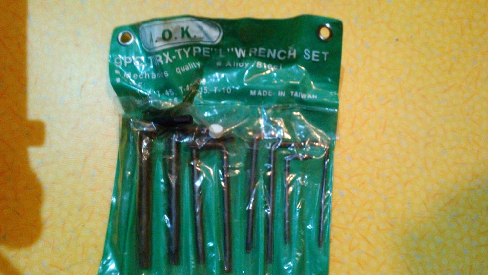 Chaves seis-tavada em estrela hexagonais, Allen e Torx