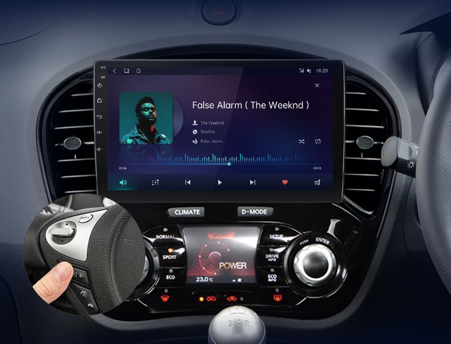 Nissan Juke – Radio Android 15 9" CarPlay Android Auto 4GB/64GB GPS Nawigacja Stacja Multimedialna WiFi Bluetooth DSP 4G LTE PL