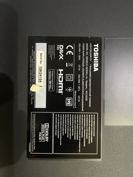 Full Hd телевізор LСD 40"  Toshiba 40L5353D з Т2