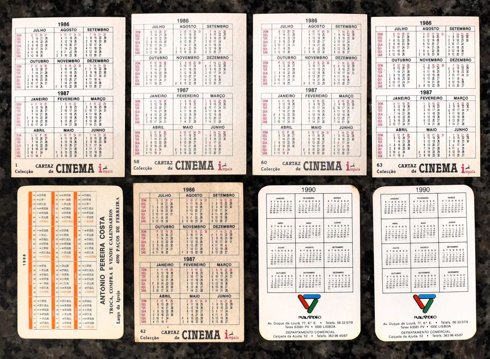 Lote de 26 antigos calendários – Tema: Cinema & Filmes