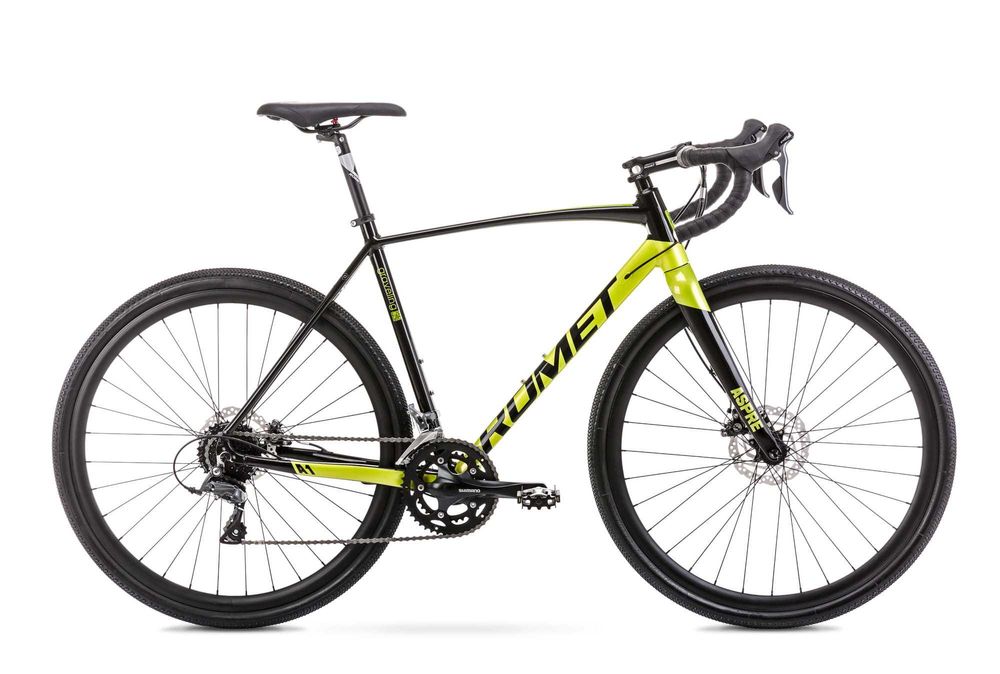 Gravel Romet Aspre 1 Czarno-seledynowy M 54 cm
