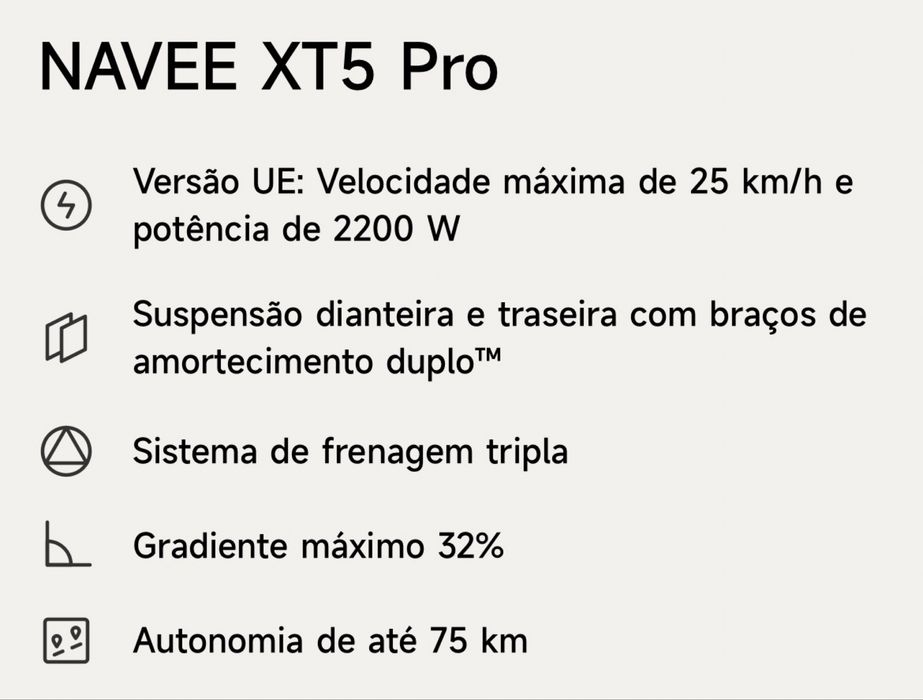 Trotinete eletrica NAVEE XT5 Pro