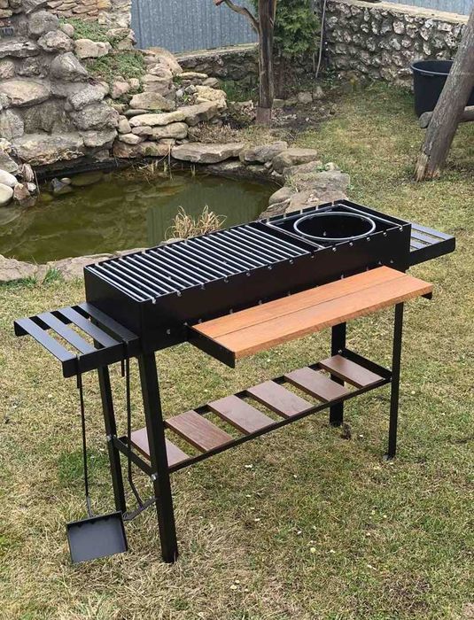 Мангал з металу 5 мм з підставкою під казан та решіткою для гриля