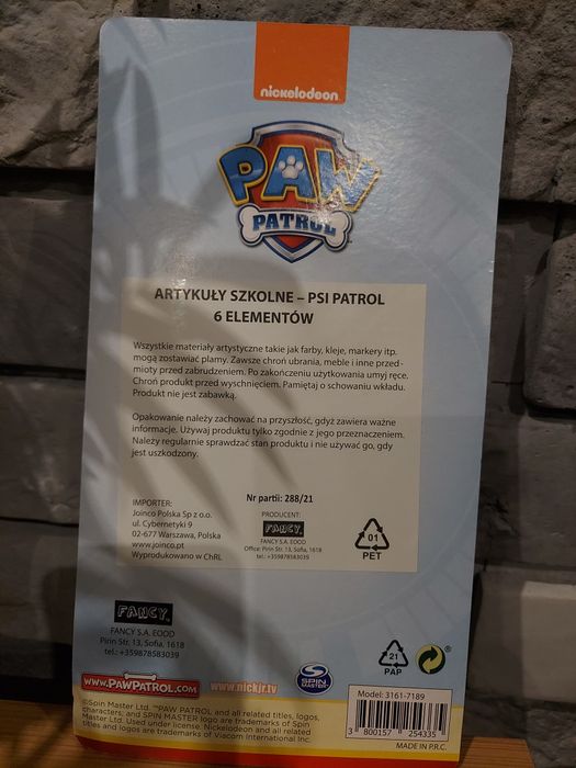 Psi patrol artykuły szkolne długopis ołówek notes linijka gumka